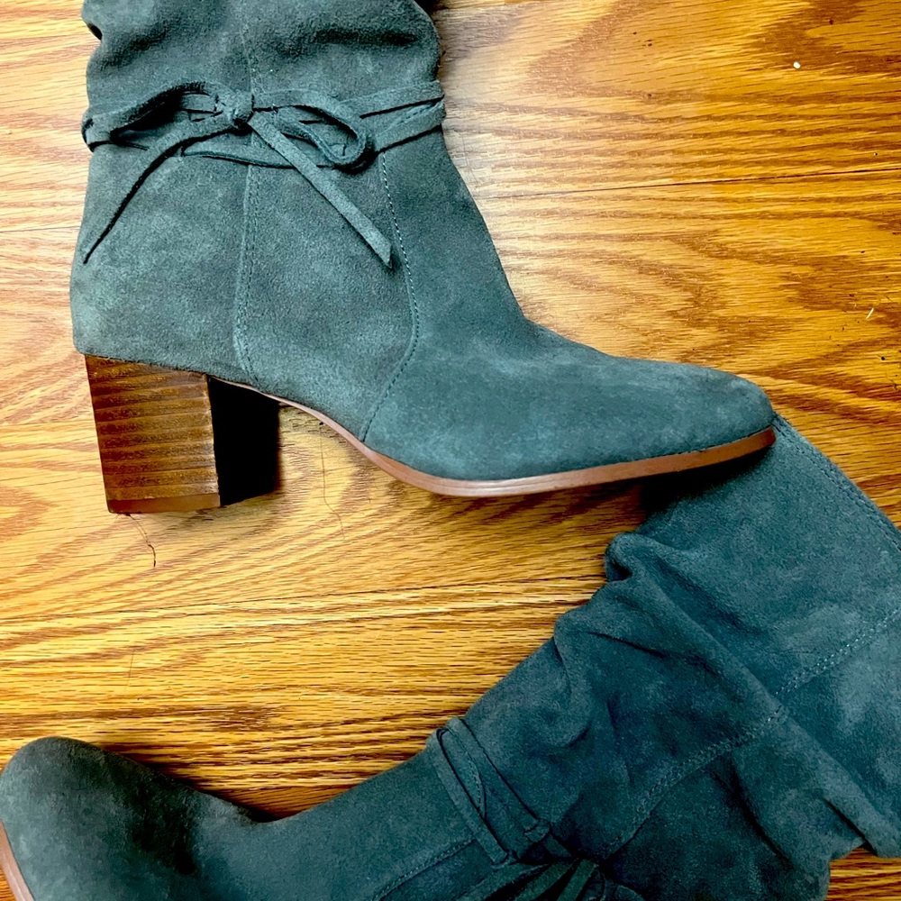 Grey suede boots